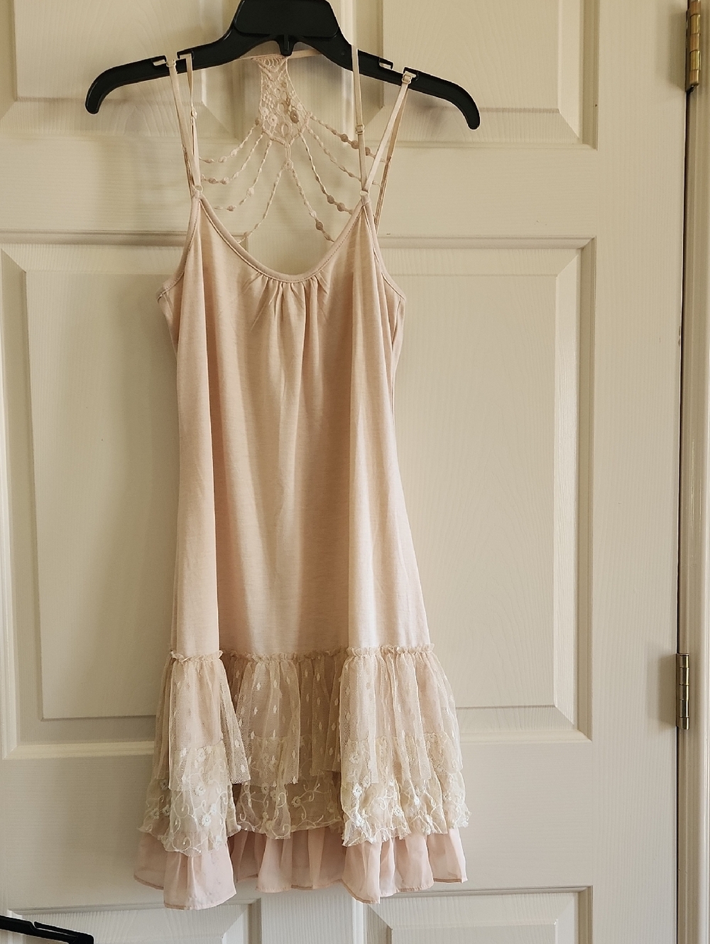 A'Reve Blush Cream Tiered Ruffle Mini Dress